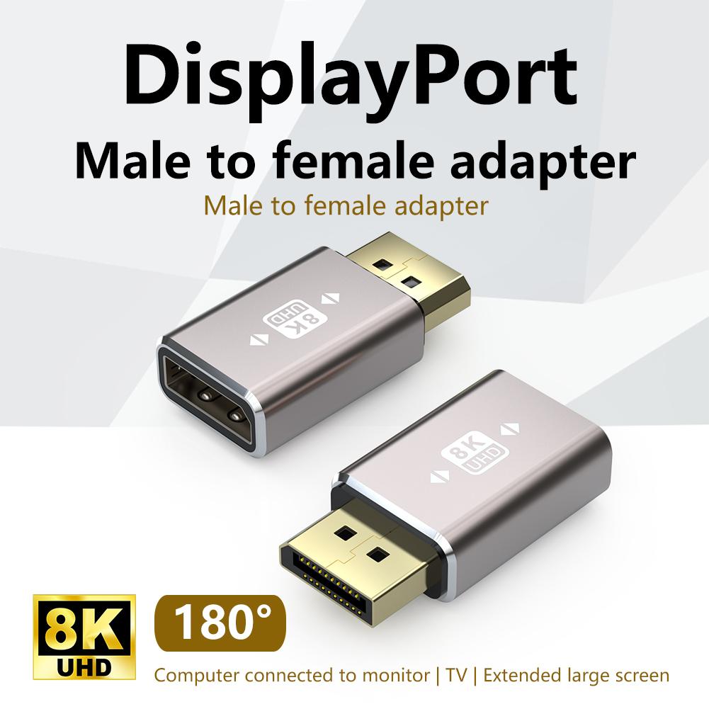 Displayport To Displayport Adapter 8K60Hz Gold-Plated DP To DisplayPort Extension Converter Support Displayport 1.4 for MacBook