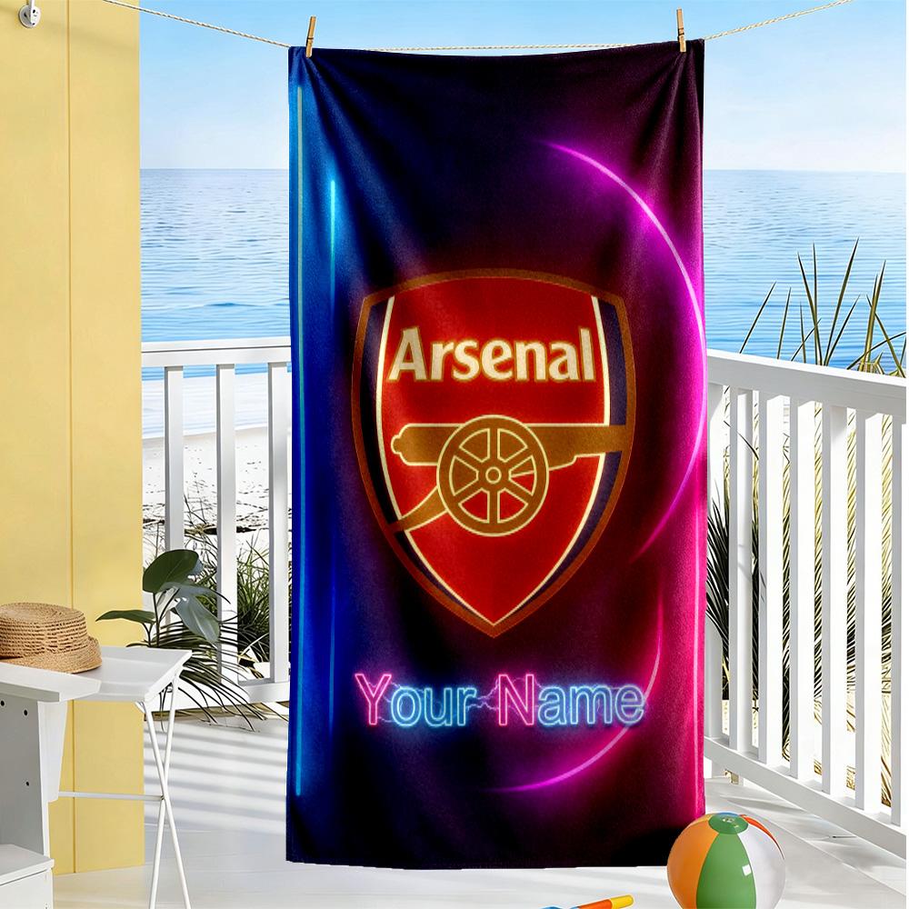 Arsenal F.c. Customize Your Name Beach Towel Super Soft & Absorbent Portable for SwimmingBeachCamping Travel Beach AccessoriesGym