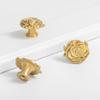 Rose Shape Drawer Pull Handles Golden Wardrobe Handles Durable Kitchen Cabinet Knobs  Children Room