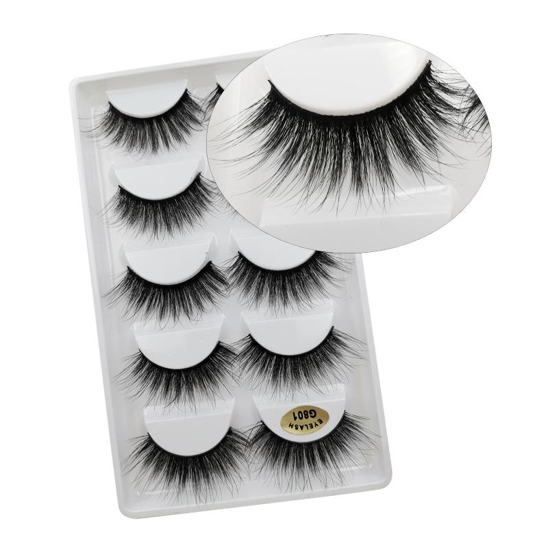 3/5 Pairs 3D Faux Mink Hair Soft Eyelashes Natural Thick Long False Eyelashes Dramatic Fake Lashes Handmade Eyelashes Faux Cils