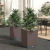 vidaXL Planter 2 Pcs. Braun 30x30x37 Cm Polypropylene