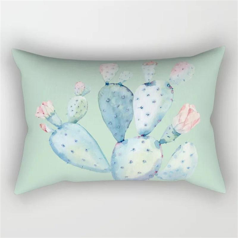 30x50cm Green Tropical Leaves Plant Pillowcase Cactus Flower Polyester Cushion Cover Ins Natural Landscape Pillowslip Home Decor