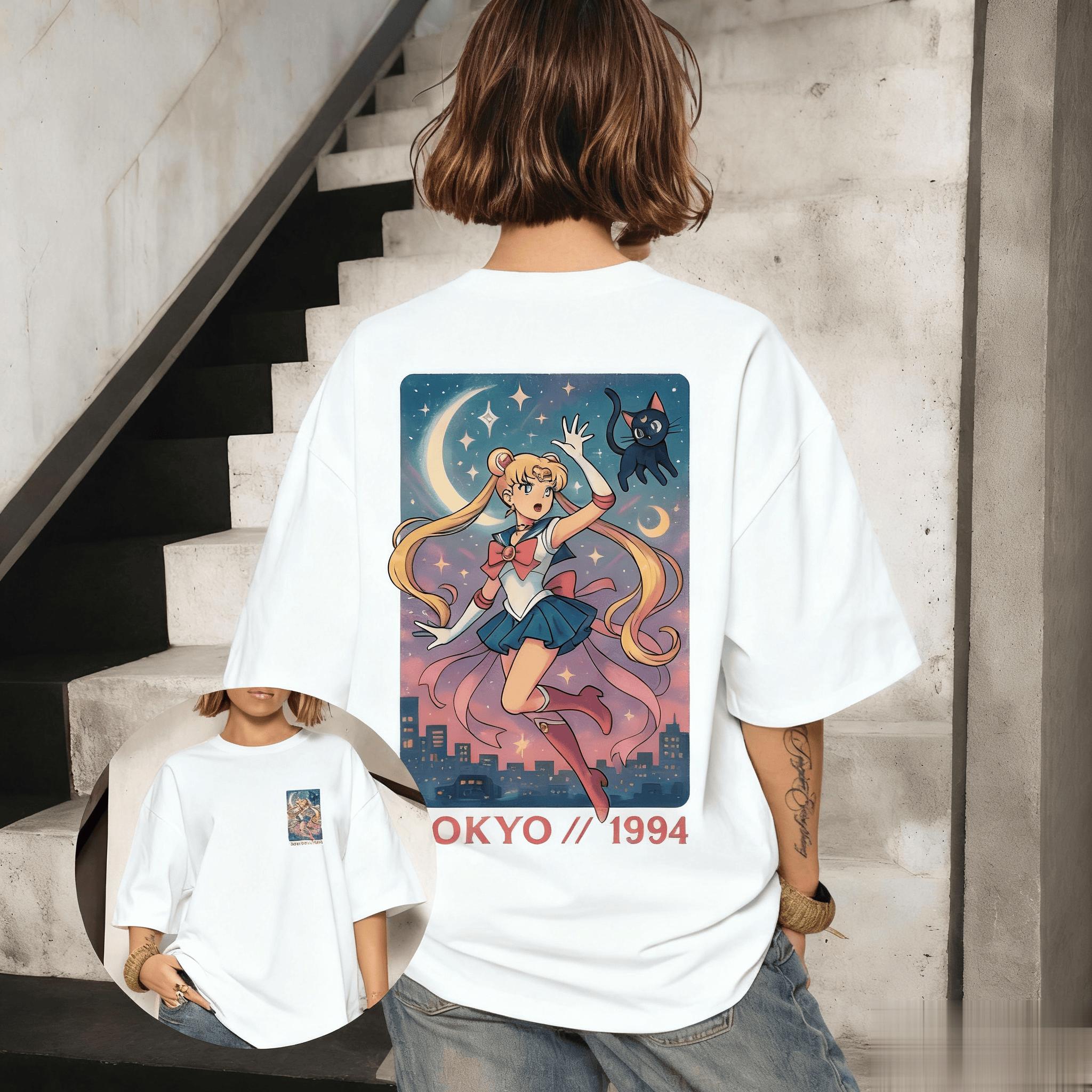 

Sailor Moon Anime Graphi T Shirt Unisex Women Vintage Short Sleeve Tee Casual Streetwear Summer Graphic Top Y2k Clothes 3XL