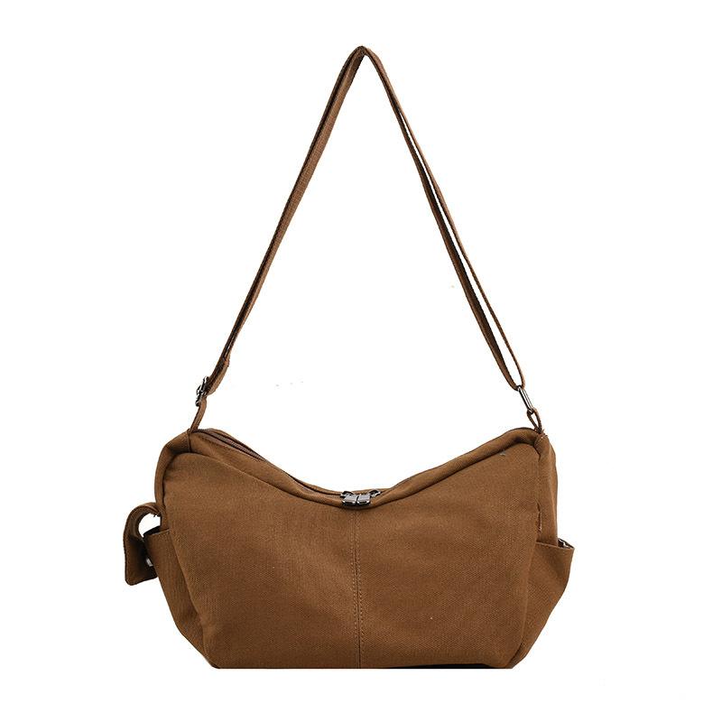 

Simple washed canvas shoulder solid color messenger bag women s mobile phone bag new spring and summer fashion women s bag коричневый