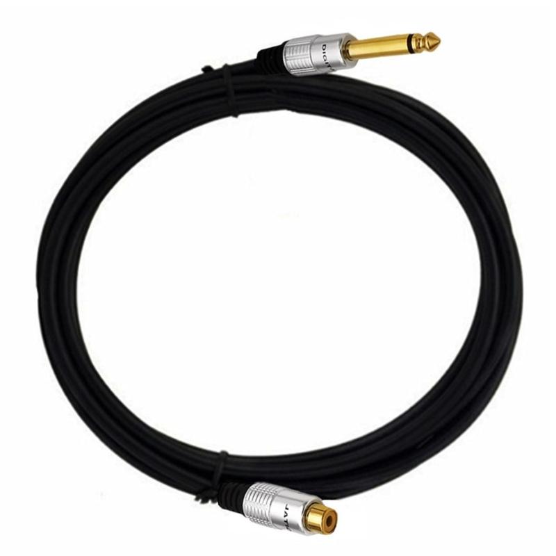 6.35mm 1/4 TS Mono- Male To RCA Female Audio Cable Adapter Aluminum-Shell Copper-Injection Molding Gold Plated Head