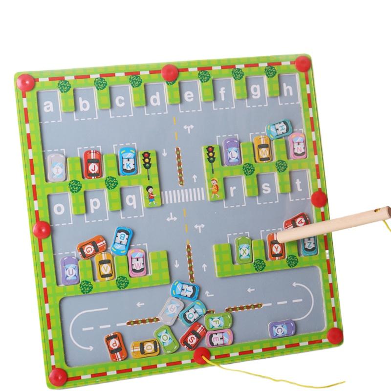 

Магнитный лабиринт Сортировочная доска Игрушки Монтессори Детская когнитивная сенсорная игра на цвет и число Тренировка мелкой моторики Деревянные развивающие игрушки