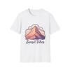 Unisex Softstyle T-Shirt Sunset Mountain Peak Clouds Retro Nature Graphic