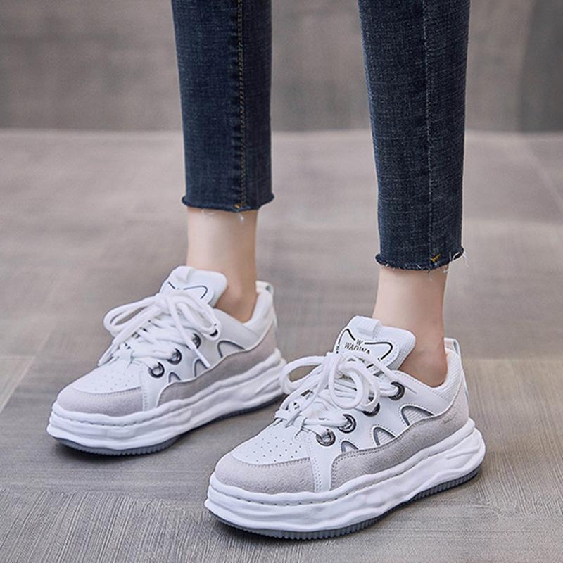 White Sneakers Street Fashion Platform Sneakers Women Casual Jogging Shoes
