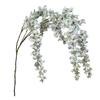 Artificial Wisteria Iron Wire Silk Cloth Simulated Flower Vine for Wedding Home Decoration Length 97cm Grey