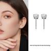 Sterling Silver S999 Zirconia Stud Earrings for Women - Simple, Versatile, and Sleep-Friendly