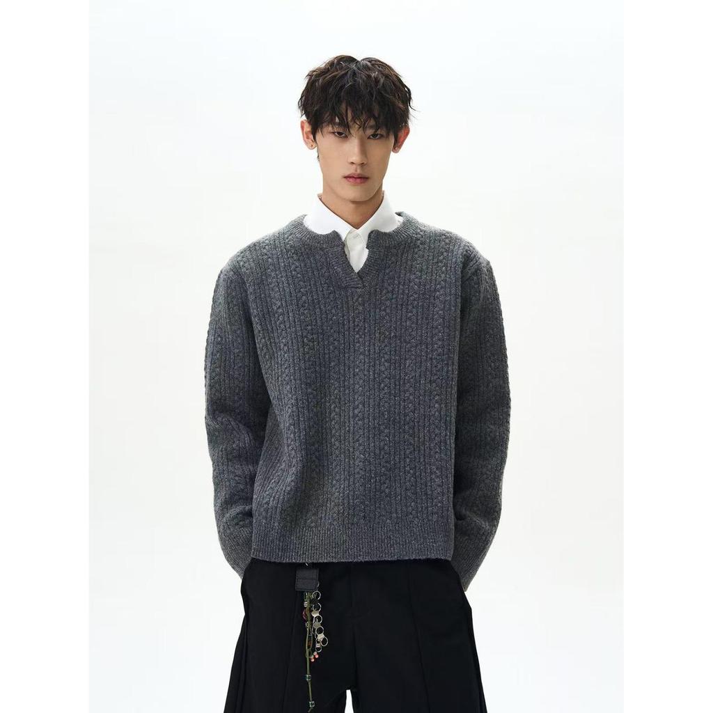 Autumn/Winter Unisex Retro Cable Knit Loose Sweater