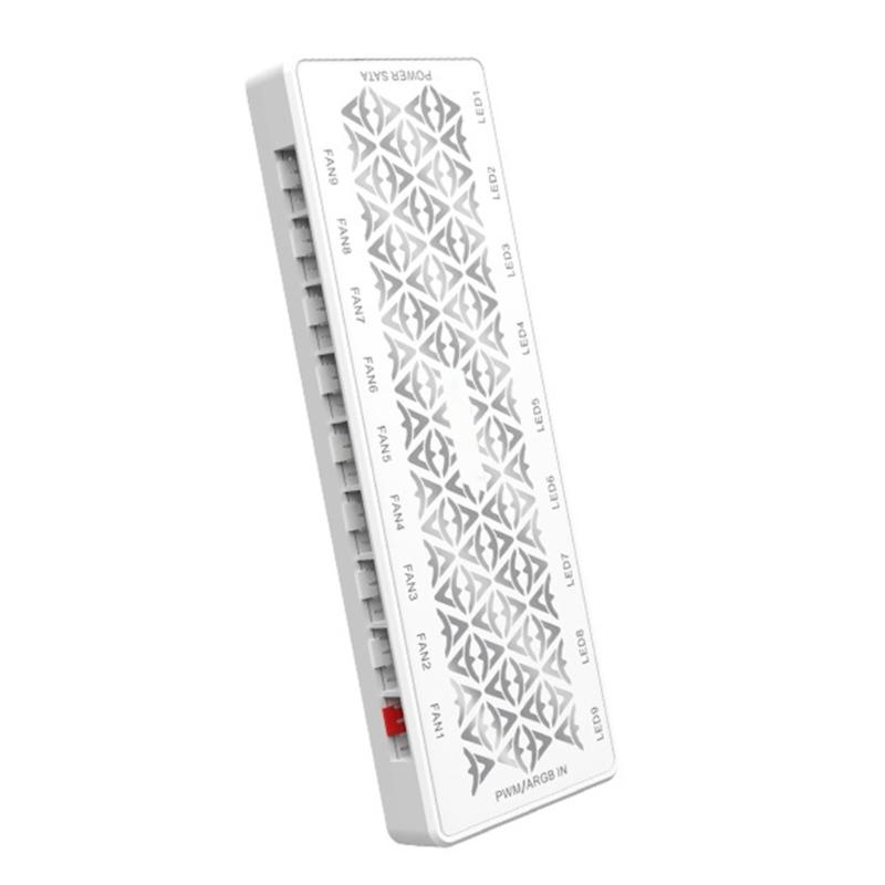 1 To 9 Ports 2 in 1 ARGB + PWM Fan HUB 5V 3Pin ARGB Chassis Fan Controller Expansion Adapter