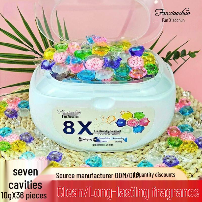 36-Piece Boxed Seven-in-One Laundry Beads: Clean, Stain Removal, Long-Lasting Fragrance, 10g Each