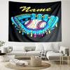 Custom Name Baseball Print Tapestry, Backdrop, Easy Setup, Ideal for Bedroom, Office & Living Room, with Aesthetic Wall Hanging Decor.