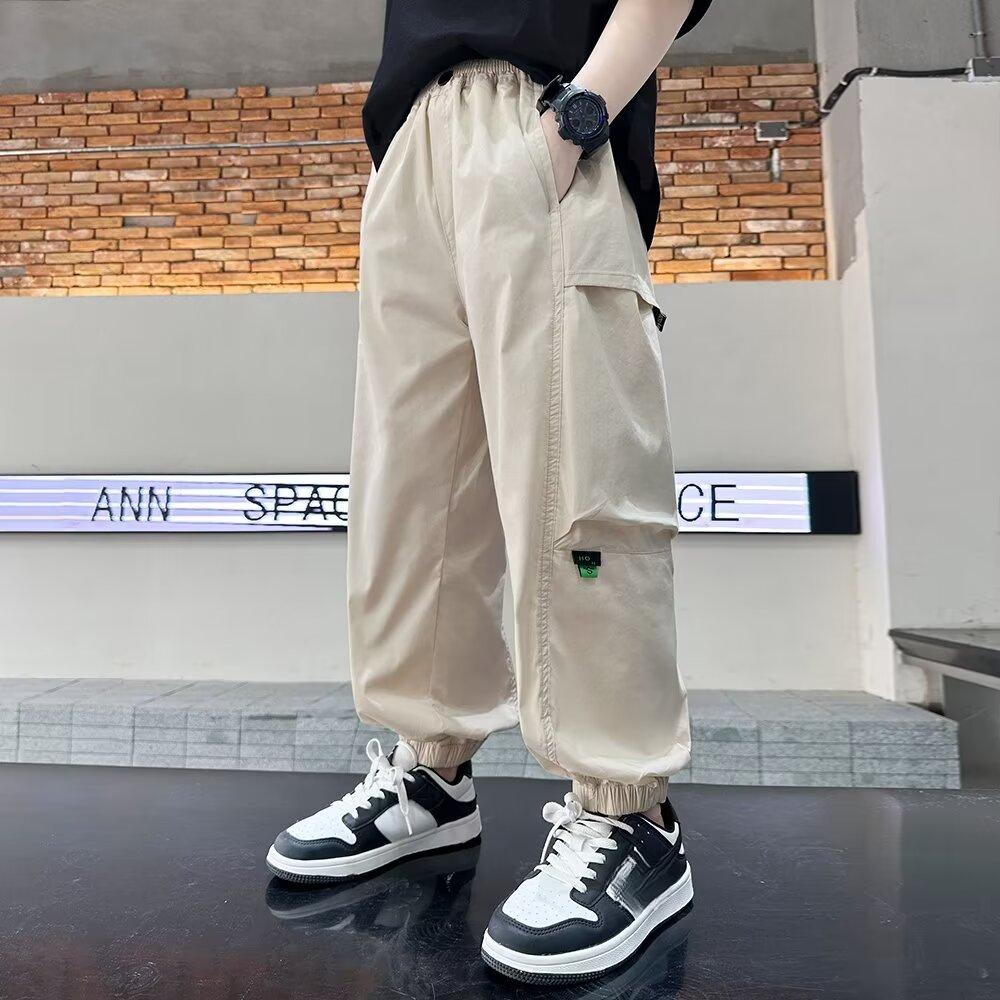 Fashionable and Versatile Children's Clothing Drawstring Trousers Loose and Versatile Sports Trousers Summer Thin Boys Trousers