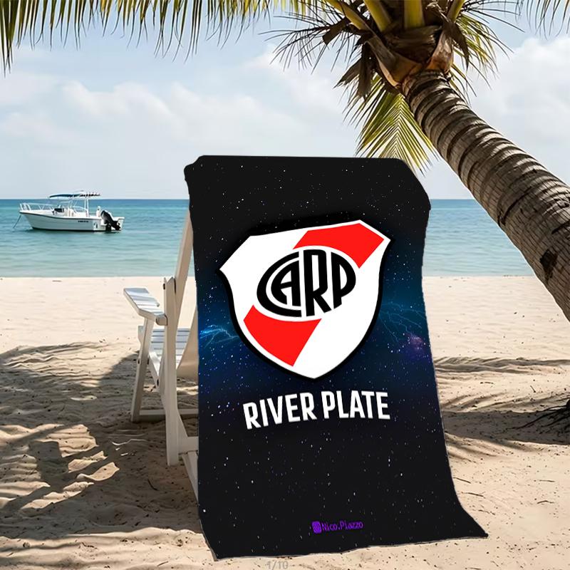 Beach Towel with Club Atlético River Plate Pattern - soft,absorbent,machine washable Lightweight&Modern,swimming,Travel Essentials