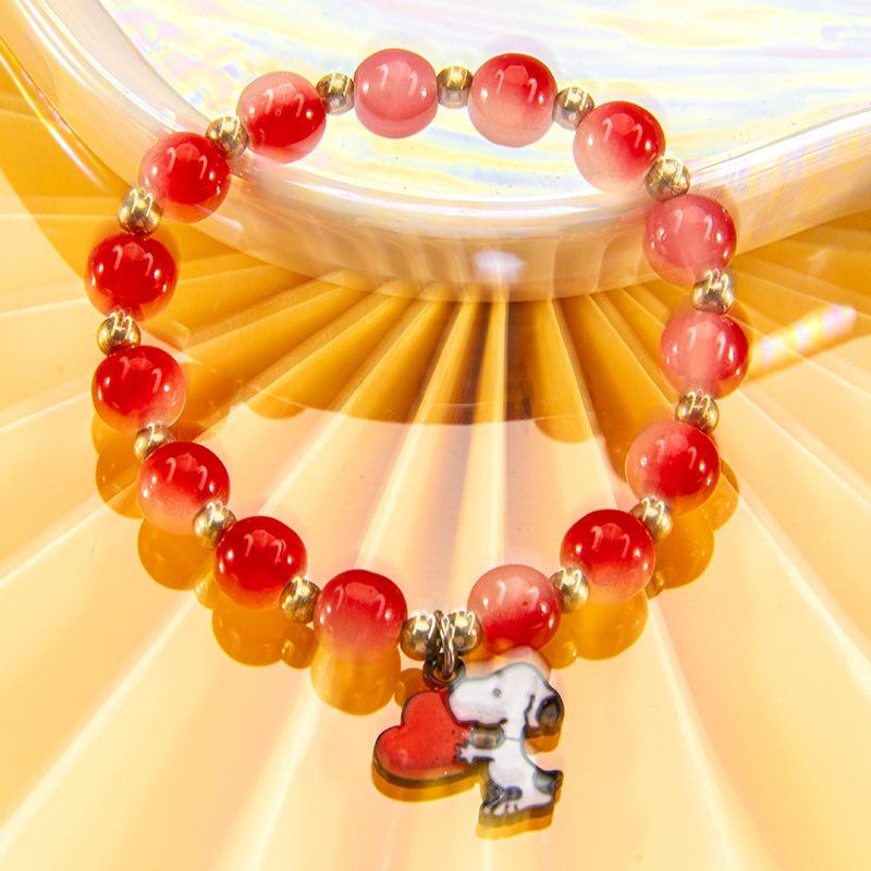 Cute Cartoon Women Bracelet, Beaded Design with Alloy Unicorn, Mermaid and Shell Charm, High Texture Daily Hand Ornaments