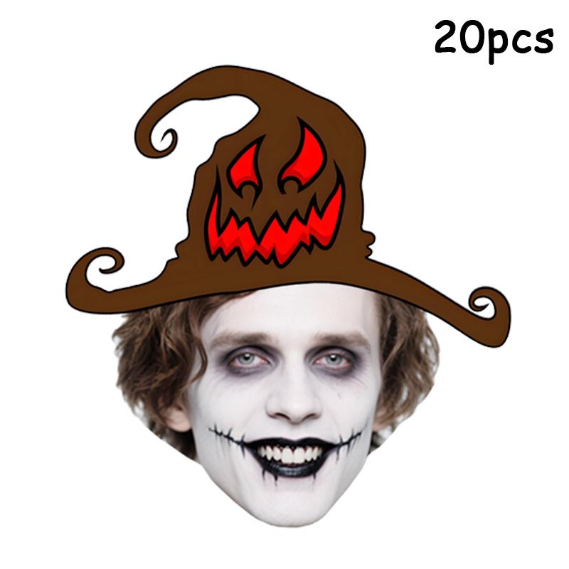 20pcs Personalized Pumpkin With Face Label Customized Halloween Sticker Custom Funny Hat Paper Stickers Hallow Party Supply