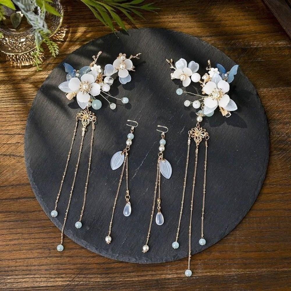 Traditional Chinese Hanfu Hair Accessories Retro Haircomb Bridal Headdress Luxury Long Fringed Hair Clip Hairpins Cosplay