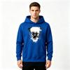 Men's Graphic Print Pullover Hoodie, Horror Skeleton Red Eye Pattern Casual Long Sleeve Sweatshirt for Daily Wear