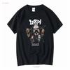 Lordi Deadache 90-00-talskonsertturné Metal Band svart T-shirt blekt vintage tvättad andningsbar unisex mjuk streetwear casual