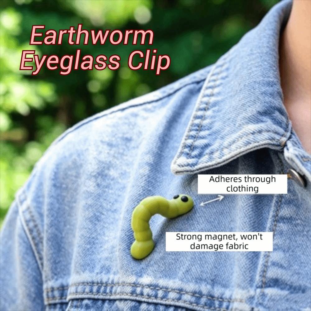 Eye Holder Cater Clip Magnetic Cute Little Bug Brooch Unique Earthworm Eyeglass Clip  Daily Use