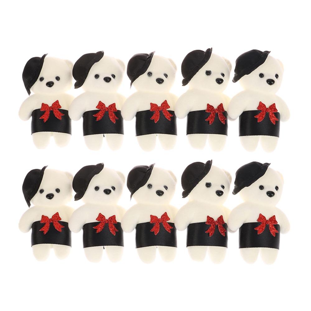 10pcs/set Plush Animal Mini Bear Flower Bouquet Foam Bear Cartoon Bouquet Doll  Girl Birthday Gift