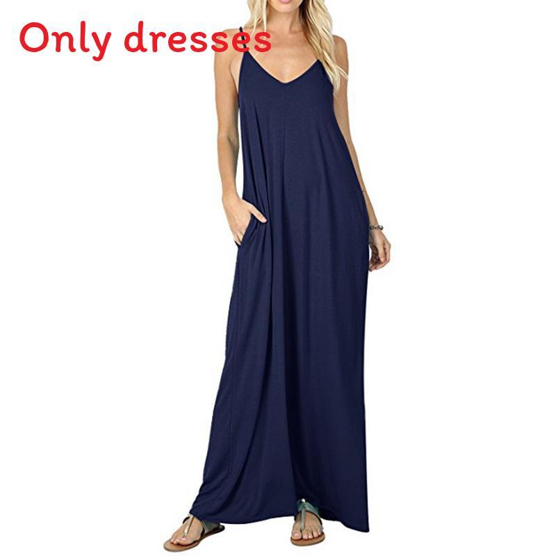Elegant Women V-neck Long Beachwear Spaghetti Strap Cocktail Maxi Sundress
