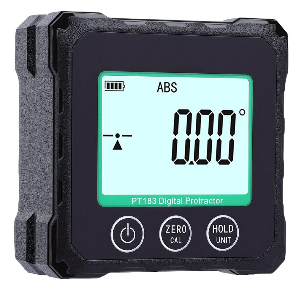 Digital Angle Finder with Electronic   Inclinometer Protractor 4 Side Strong Magnet 90 Degree Angle Gage Woodworking Measuring Tool with Backlit