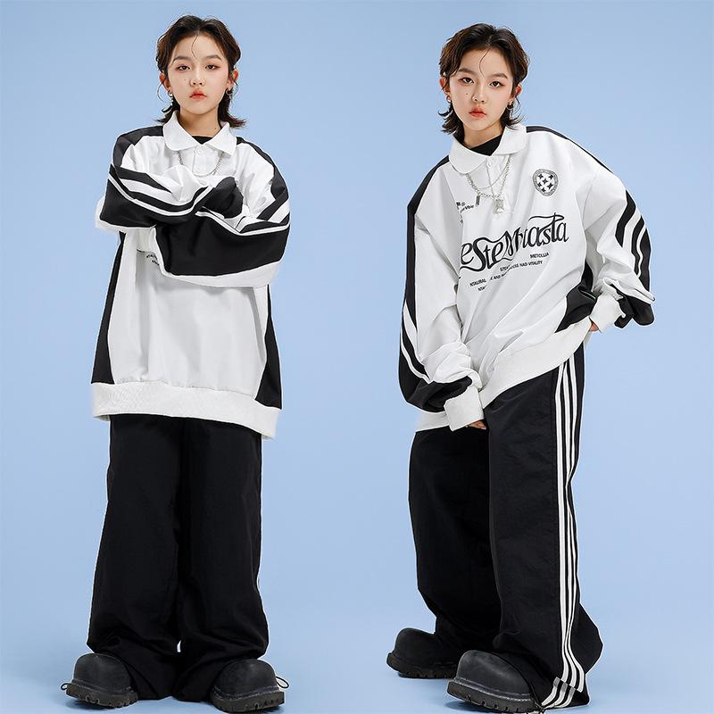 Trendiges Streetdance-Outfit für Kinder: Amerikanischer Hip Hop Hoodie & Trommel-Performance-Set für Jungen und Mädchen