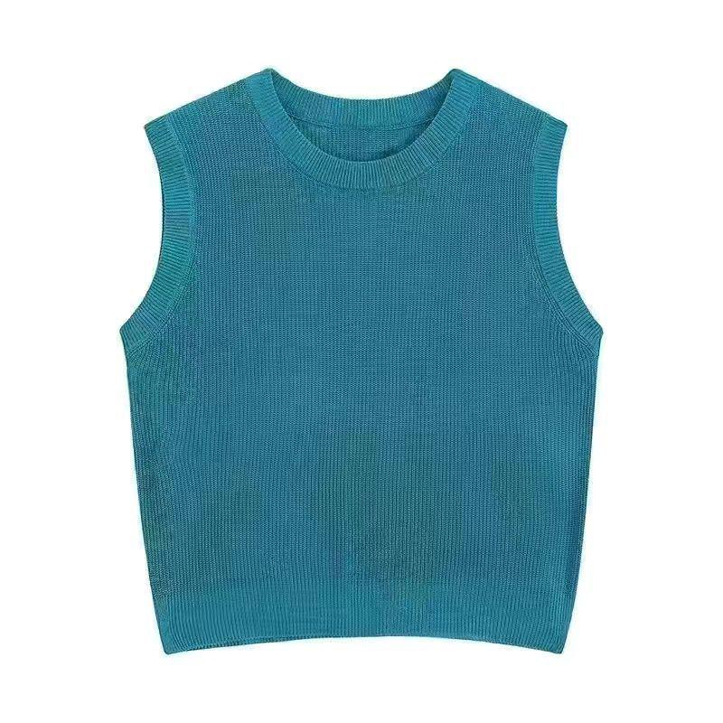 Women s Summer Knitted Vest & Wide-Leg Pants Set - Chic, Petite Strappy Two-Piece XL (115-130 Jin)