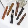 BISONSTRAP Replacement Watch Band, Genuine Suede Leather with Rose Gold Buckle and Spring Bars, 18mm, Black, for Men and Women