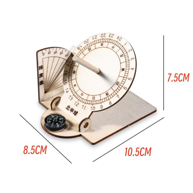 DIY Sundial Ancient Sun Clock STEM Educational Toy Handmade Science Kit for Primary School Students Learning Popularization