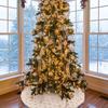 1pc-78cm Christmas Tree Skirt Faux Fur Carpet Golden Snowflake White Plush Mat For Home Xmas Tree New Year Decor Apron Ornament