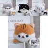 Adorable Plush Dog And Cat Keychain Doll Flip Toy Soft Pp Cotton 10cm Height