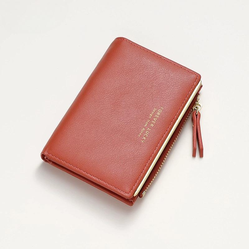 Women Short Wallet Ultra-Thin PU Leather Clutch Zipper Coin Purse Mini Money Bag Girls Small Cute Pink Card Holder