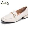 British Style Square Thick Heel Loafers Pumps 2024 New Fashion Khaki Casual Round Toe Women's Shoes Mary Janes Spring Autumn