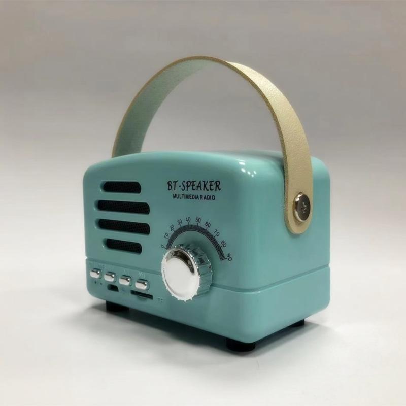 Retro-Mini-FM-Radio, klassischer FM-Empfänger, Vintage-Bluetooth-Lautsprecher, schwerer Bass-Subwoofer, TF-Player, wiederaufladbare Radios als Geschenk