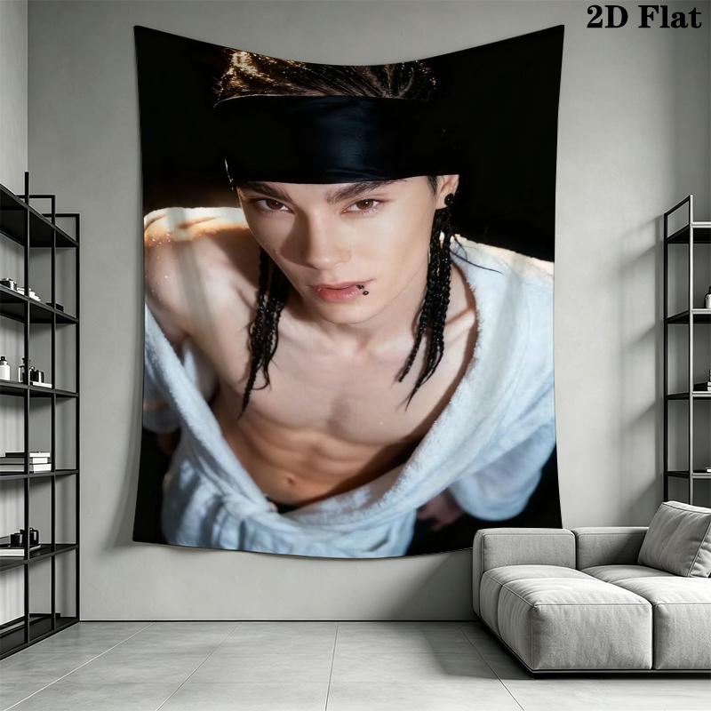 Tom Kaulitz Wall Tapestry Aesthetic Wall Hanging Printed Fabric Blanket Decorative Tapestries for Bedroom Living Room Home Decor