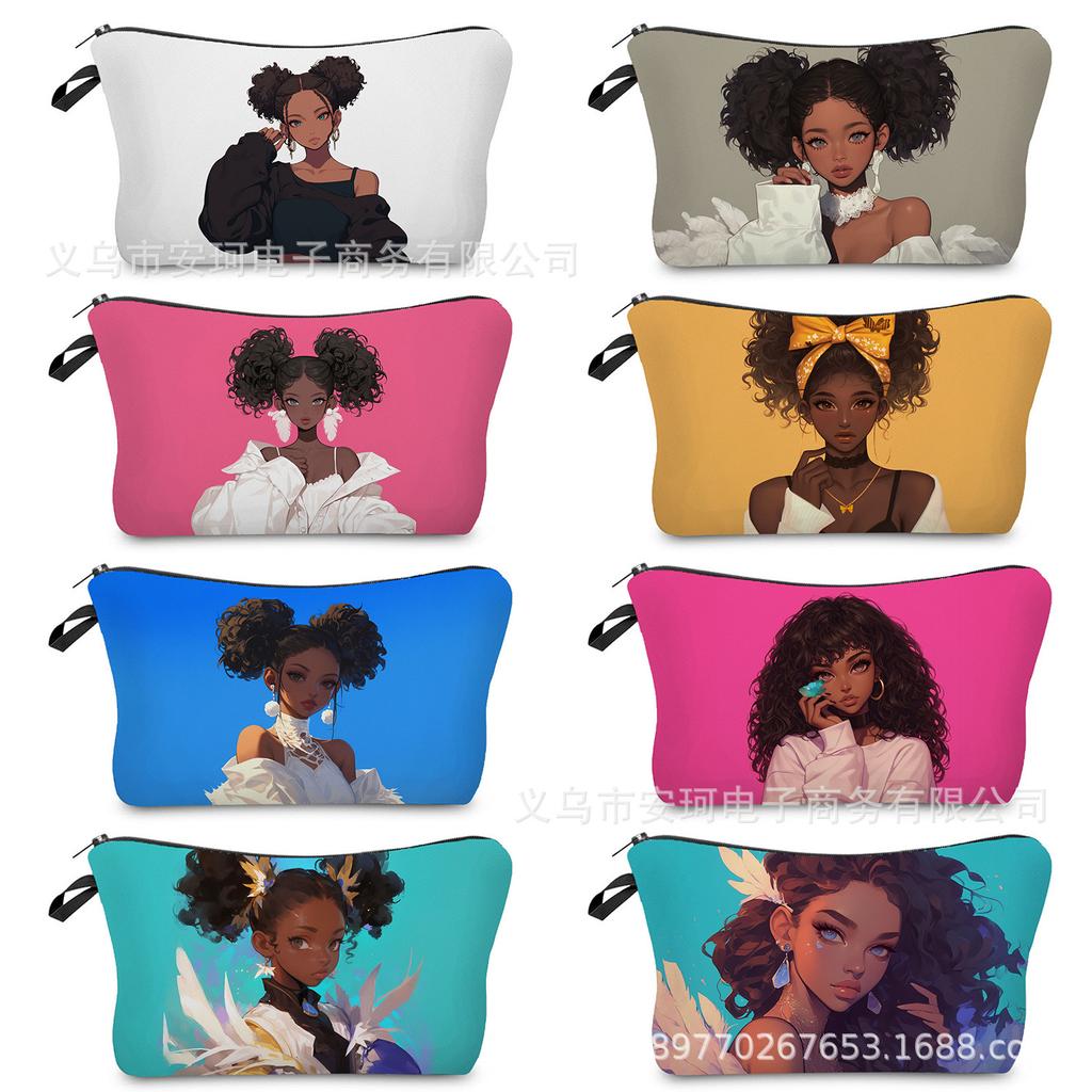 Women Girl Print Cosmetic Bag Toiletries Organize Travel Storage Case 6438