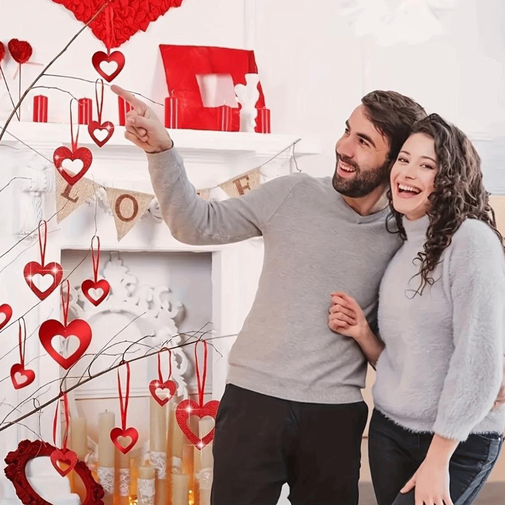 Plastic Heart String Garland Laser Sequin Love Heart Hanging Curtain  Valentine's Day Party