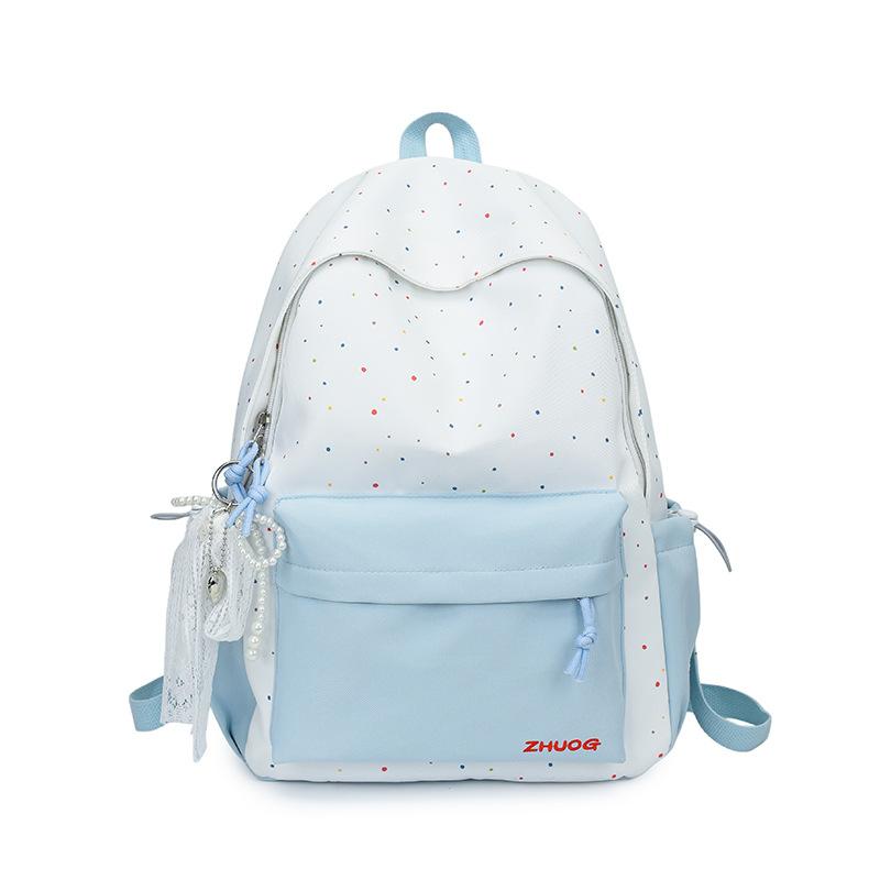 Schoolbag Cold Sweet Cool Milk Polka Dot Backpack Female Junior High School College Student Street Atmosphere Primary School Backpack