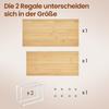 SONGMICS Spice Rack, Set of 2 Cupboard Shelf Organisers, Expandable Kitchen Shelf Organiser, Stackable Spice Holder, Metal and Engineered Wood