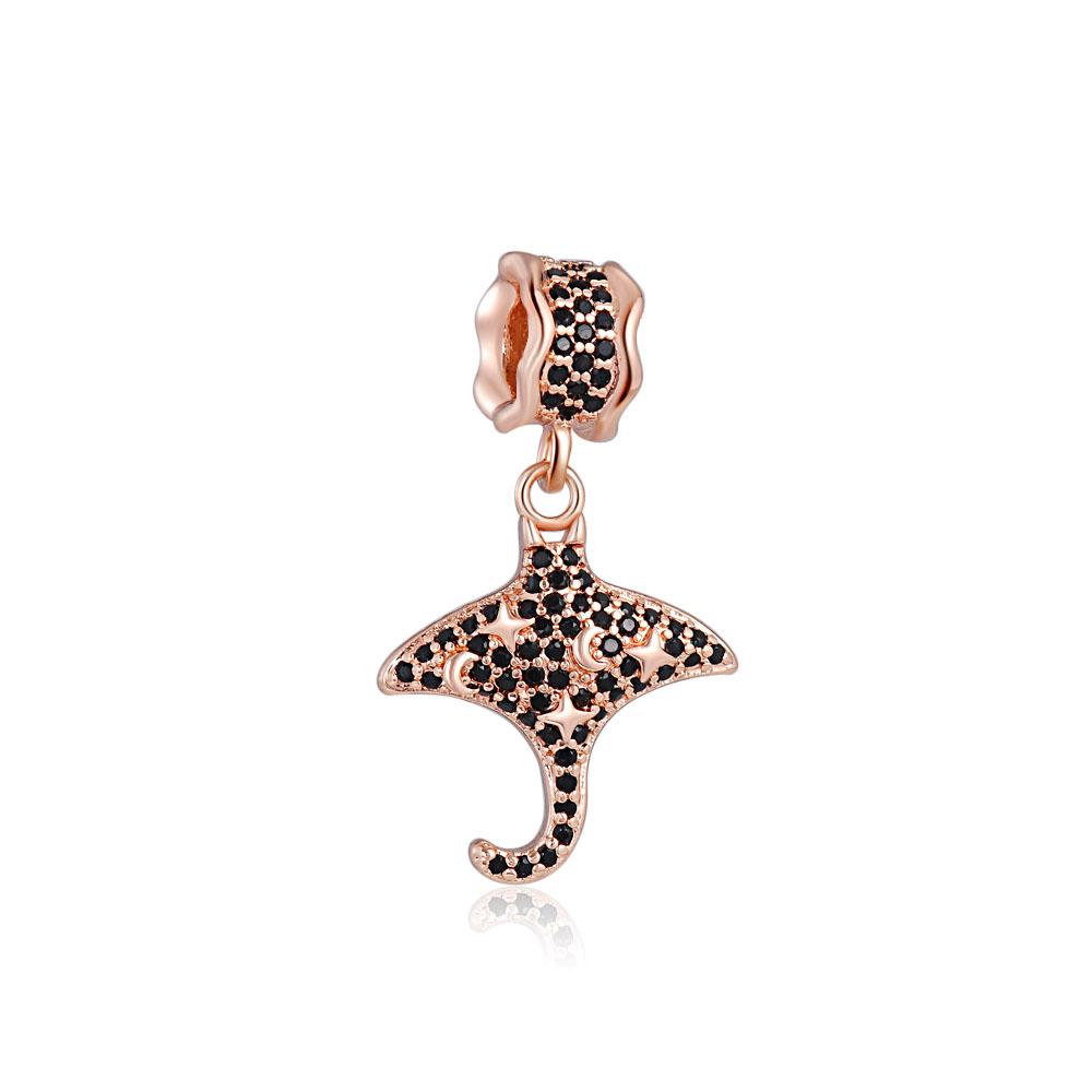 New European Plated Copper Beads Ocean Series Turtle Goldfish Diy Charm Fit Original Pand Bracelet For Gift