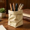 Cute Paper Bag Style Pen Holder 3D Printed Pencil Cup Desk Stationery Makeup Brushes Organizer for Workspace Office School Supplies