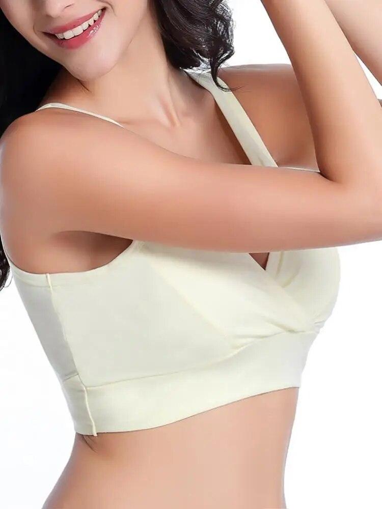 Womens Nursing Maternity Bra Front Wraps Breathable Wire Free Sleep Nursing Bra Breastfeeding Tank Maternity Bras