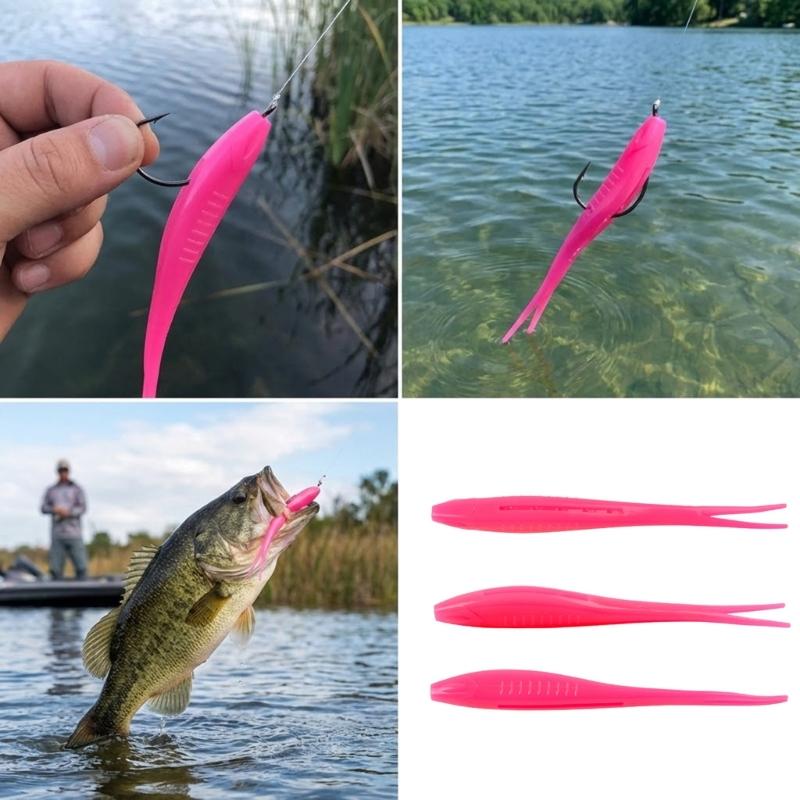 3Pcs Fork Tail Swimbaits Floating Fishing Lure Soft Artificial Baits Fishing Accessories Easy to Use