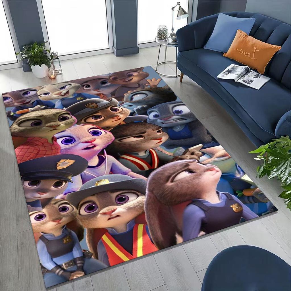 27 Style Zootopia Judy Nick Cartoon Rug for Bedroom Living Room Sofa Home Doormat Decor, Large Kids Non-slip Floor Mat Gift