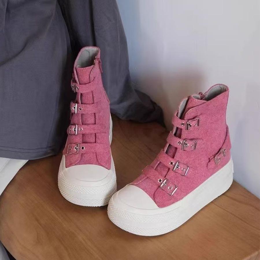 2025 Autumn Women's Thick-Soled Canvas Flats - Casual Korean Style