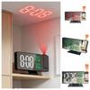 Temperature Humidity Display Mirror Projection Clock Rotatable Electronic Alarm Clock Home Office